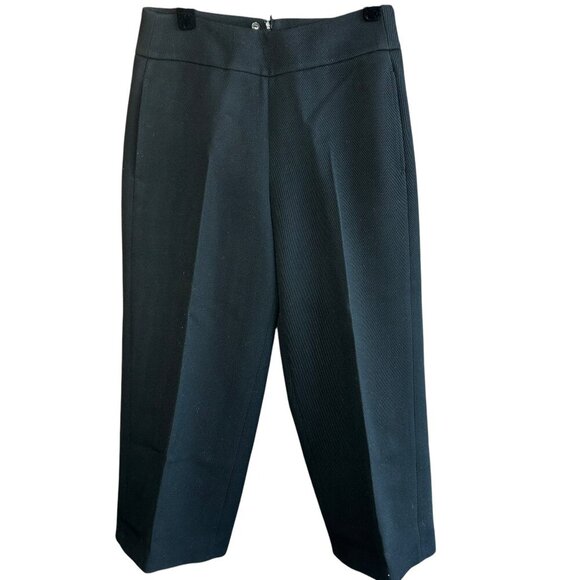 Akris Punto Black 100% Wool Cropped Ankle Pants Back Zip Size 6 - Picture 1 of 9